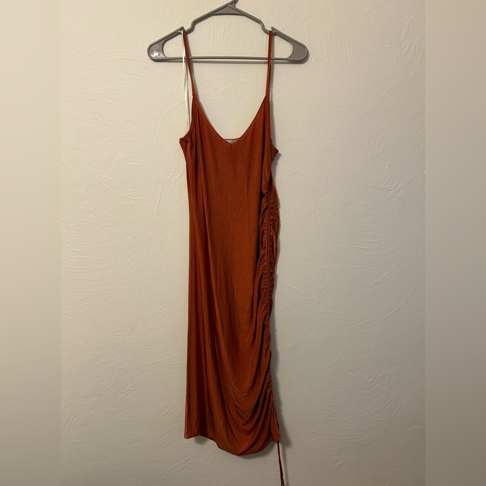 L’Agence Side Cinch Slip Dress Copper Sz XS